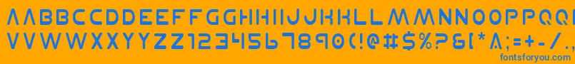 フォントPlanetNCondensed – オレンジの背景に青い文字