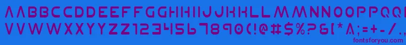 PlanetNCondensed Font – Purple Fonts on Blue Background