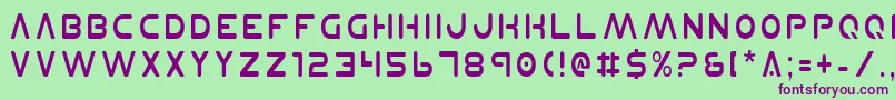 PlanetNCondensed Font – Purple Fonts on Green Background