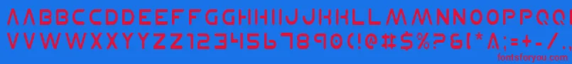 PlanetNCondensed Font – Red Fonts on Blue Background