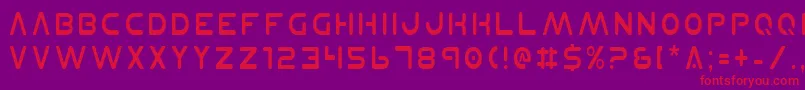 PlanetNCondensed Font – Red Fonts on Purple Background