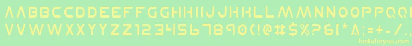 Czcionka PlanetNCondensed – żółte czcionki na zielonym tle