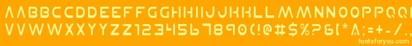 PlanetNCondensed Font – Yellow Fonts on Orange Background