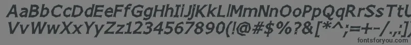 Fonte ChizzWideHighItalic – fontes pretas em um fundo cinza