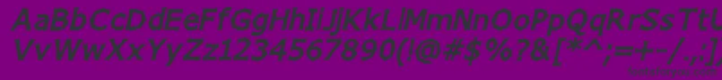 Fonte ChizzWideHighItalic – fontes pretas em um fundo violeta