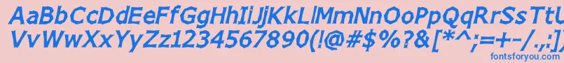 ChizzWideHighItalic Font – Blue Fonts on Pink Background