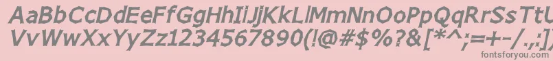 ChizzWideHighItalic-Schriftart – Graue Schriften auf rosa Hintergrund
