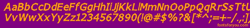 ChizzWideHighItalic Font – Orange Fonts on Purple Background