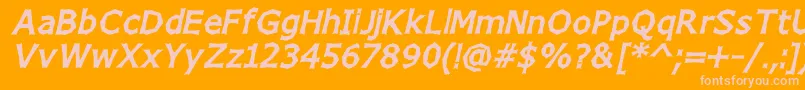 ChizzWideHighItalic-Schriftart – Rosa Schriften auf orangefarbenem Hintergrund