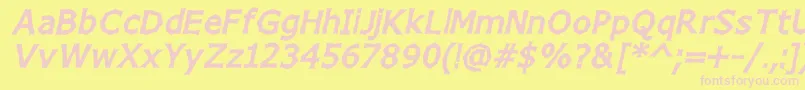 ChizzWideHighItalic Font – Pink Fonts on Yellow Background