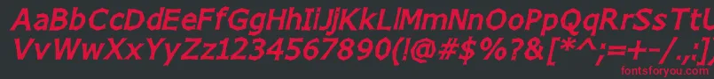 Fonte ChizzWideHighItalic – fontes vermelhas em um fundo preto