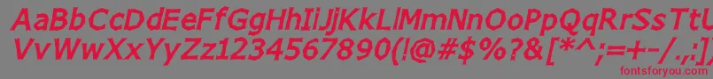 ChizzWideHighItalic Font – Red Fonts on Gray Background