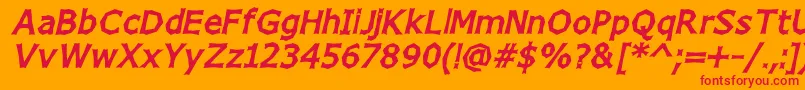 ChizzWideHighItalic Font – Red Fonts on Orange Background
