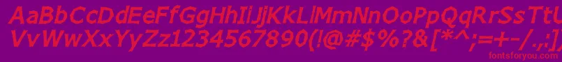 ChizzWideHighItalic Font – Red Fonts on Purple Background