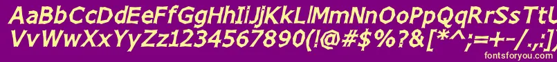 ChizzWideHighItalic Font – Yellow Fonts on Purple Background