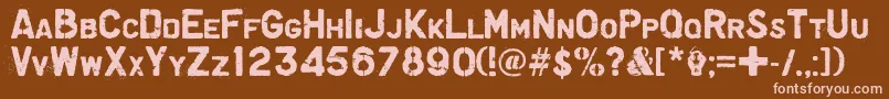 Graffiare-Schriftart – Rosa Schriften auf braunem Hintergrund