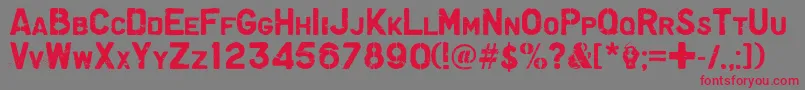 フォントGraffiare – 赤い文字の灰色の背景