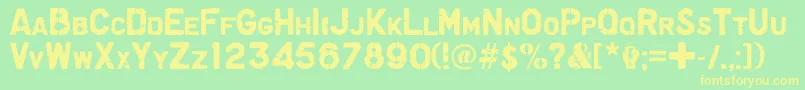フォントGraffiare – 黄色の文字が緑の背景にあります