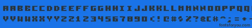 フォントPixelzim3x5Bold – 黒い文字の青い背景