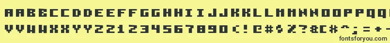 フォントPixelzim3x5Bold – 黒い文字の黄色い背景