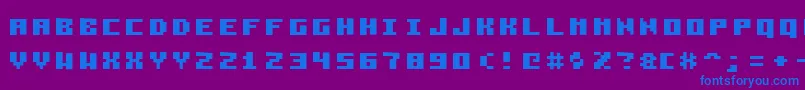 フォントPixelzim3x5Bold – 紫色の背景に青い文字