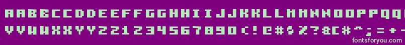 Pixelzim3x5Bold-fontti – vihreät fontit violetilla taustalla