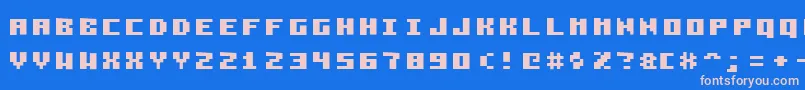 フォントPixelzim3x5Bold – ピンクの文字、青い背景