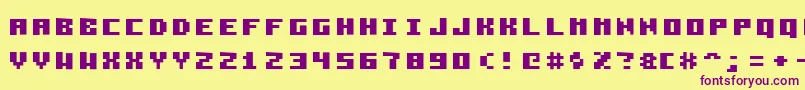 Pixelzim3x5Bold Font – Purple Fonts on Yellow Background