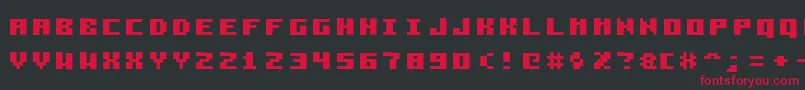 フォントPixelzim3x5Bold – 黒い背景に赤い文字