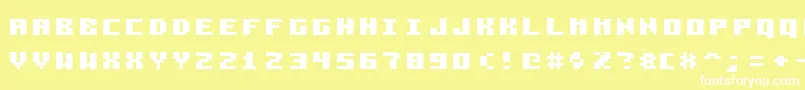 フォントPixelzim3x5Bold – 黄色い背景に白い文字