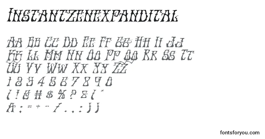 A fonte Instantzenexpandital – alfabeto, números, caracteres especiais