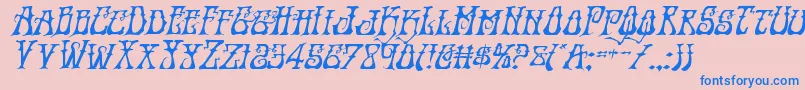 Instantzenexpandital Font – Blue Fonts on Pink Background