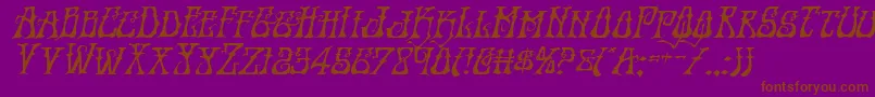 Instantzenexpandital-Schriftart – Braune Schriften auf violettem Hintergrund