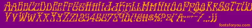 Instantzenexpandital Font – Orange Fonts on Purple Background