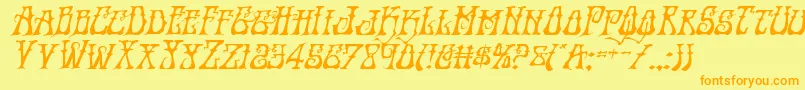 Instantzenexpandital Font – Orange Fonts on Yellow Background