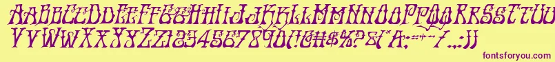 Instantzenexpandital Font – Purple Fonts on Yellow Background