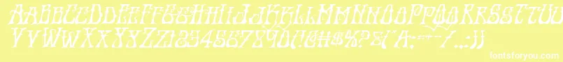 Instantzenexpandital Font – White Fonts on Yellow Background