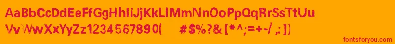 UnisketchBoldLimited Font – Red Fonts on Orange Background