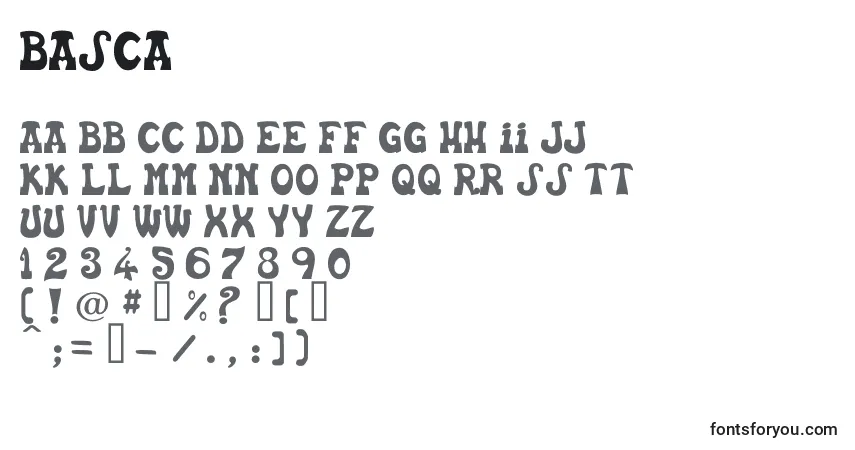 Schriftart Basca – Alphabet, Zahlen, spezielle Symbole