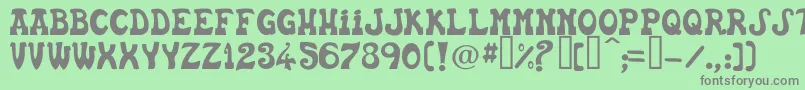 フォントBasca – 緑の背景に灰色の文字