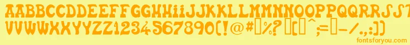 Basca Font – Orange Fonts on Yellow Background