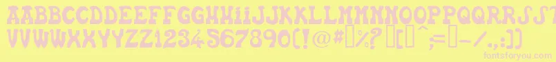 Шрифт Basca – розовые шрифты на жёлтом фоне