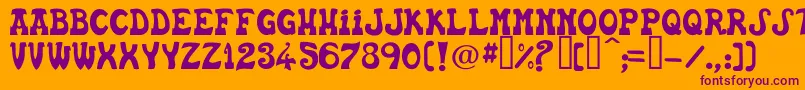 Шрифт Basca – фиолетовые шрифты на оранжевом фоне