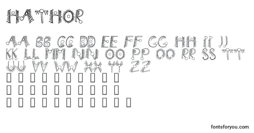 A fonte Hathor – alfabeto, números, caracteres especiais
