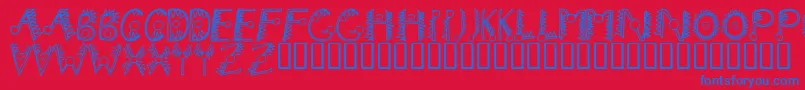 Hathor Font – Blue Fonts on Red Background