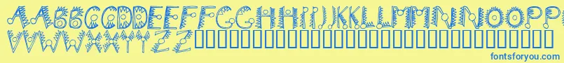 Hathor Font – Blue Fonts on Yellow Background