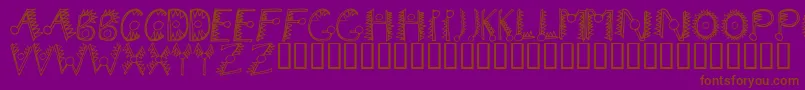 Hathor-Schriftart – Braune Schriften auf violettem Hintergrund