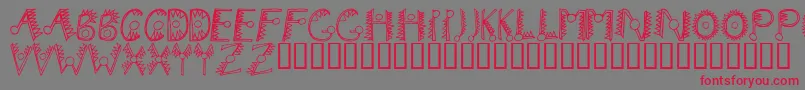 フォントHathor – 赤い文字の灰色の背景