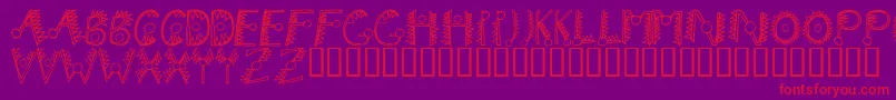 フォントHathor – 紫の背景に赤い文字