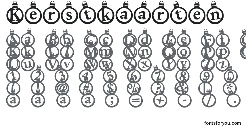 Czcionka Kerstkaarten – alfabet, cyfry, specjalne znaki